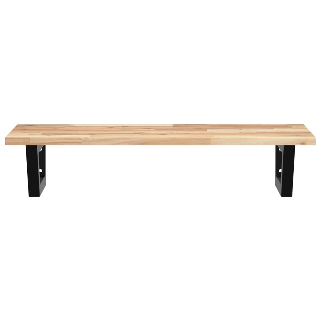 Basin Shelf Wall Mounted Steel and Solid Wood Acacia
