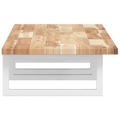 Basin Shelf Wall Mounted Steel and Solid Wood Acacia