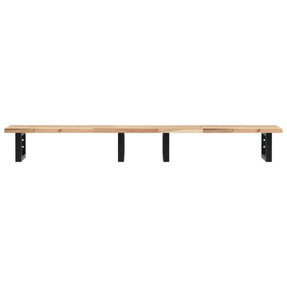 Basin Shelf Wall Mounted Steel and Solid Wood Acacia