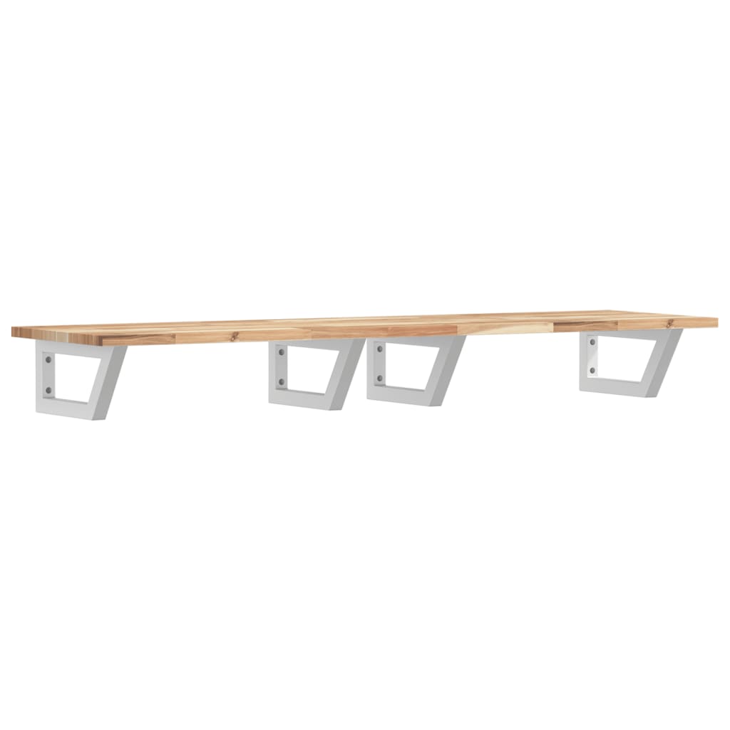 Basin Shelf Wall Mounted Steel and Solid Wood Acacia