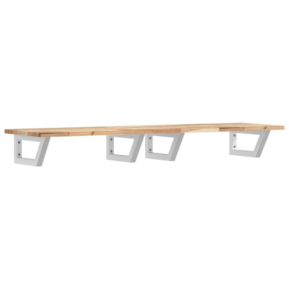 Basin Shelf Wall Mounted Steel and Solid Wood Acacia