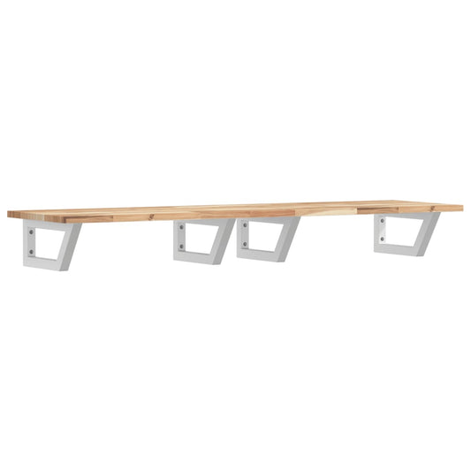 Basin Shelf Wall Mounted Steel and Solid Wood Acacia