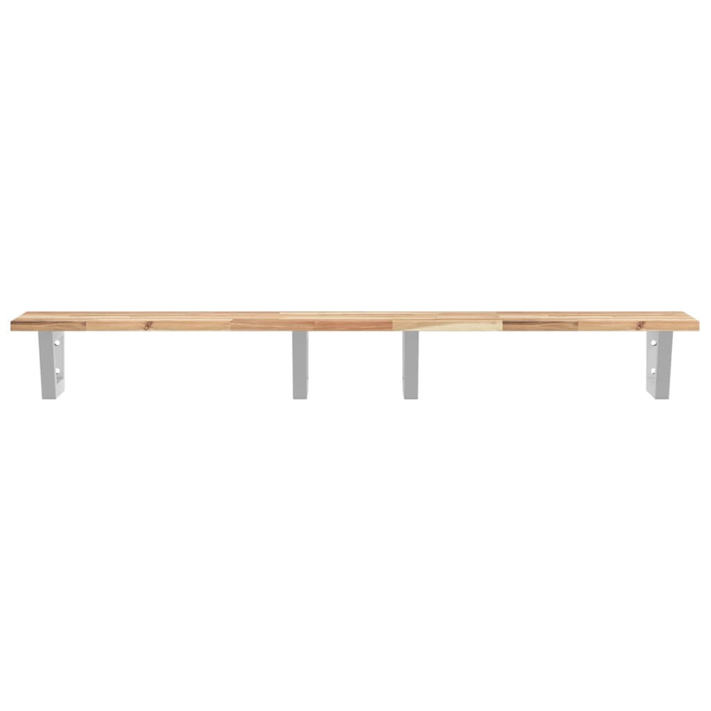 Basin Shelf Wall Mounted Steel and Solid Wood Acacia