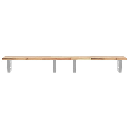 Basin Shelf Wall Mounted Steel and Solid Wood Acacia