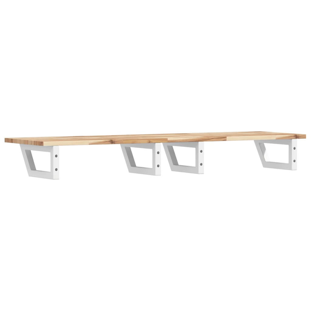 Basin Shelf Wall Mounted Steel and Solid Wood Acacia