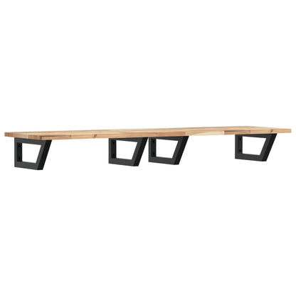 Basin Shelf Wall Mounted Steel and Solid Wood Acacia