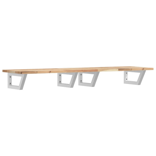 Basin Shelf Wall Mounted Steel and Solid Wood Acacia