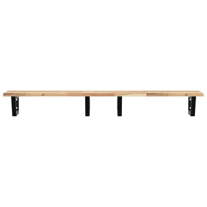 Basin Shelf Wall Mounted Steel and Solid Wood Acacia