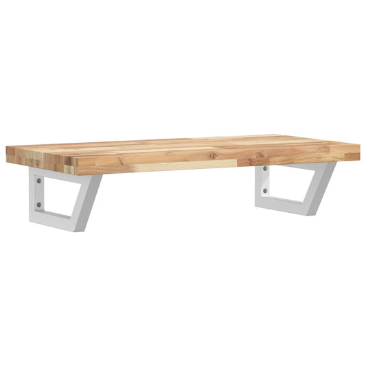 Basin Shelf Wall Mounted Steel and Solid Wood Acacia