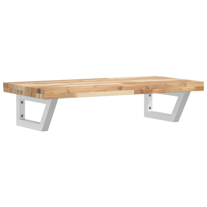 Basin Shelf Wall Mounted Steel and Solid Wood Acacia