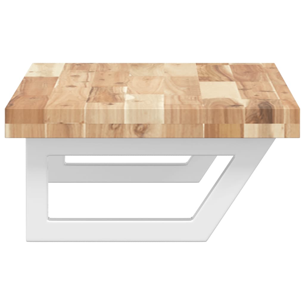 Basin Shelf Wall Mounted Steel and Solid Wood Acacia