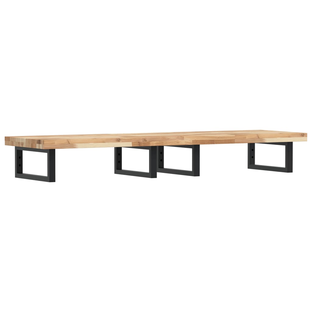Basin Shelf Wall Mounted Steel and Solid Wood Acacia