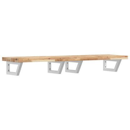 Basin Shelf Wall Mounted Steel and Solid Wood Acacia