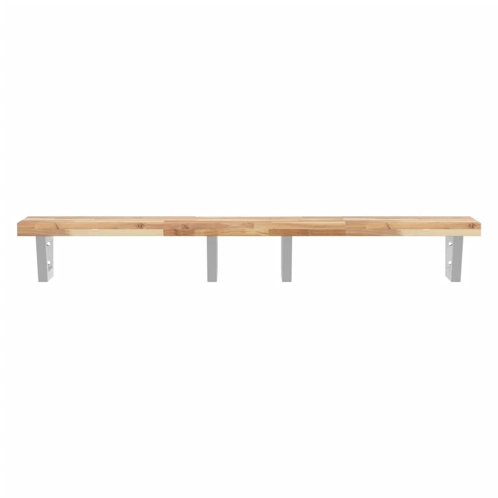 Basin Shelf Wall Mounted Steel and Solid Wood Acacia