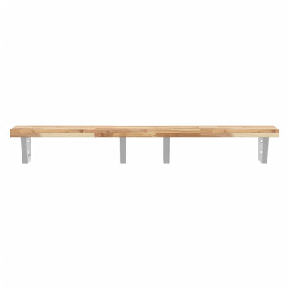Basin Shelf Wall Mounted Steel and Solid Wood Acacia