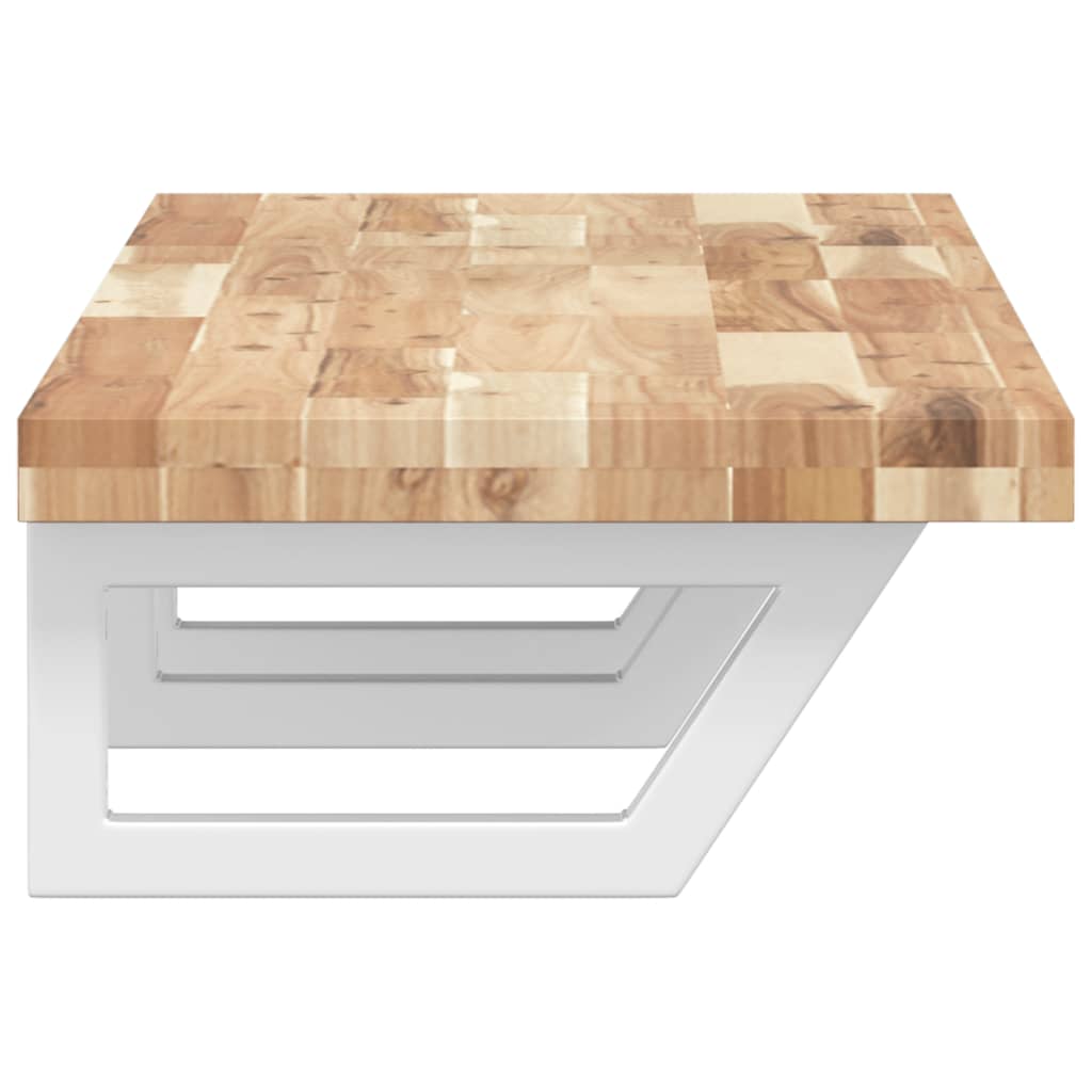 Basin Shelf Wall Mounted Steel and Solid Wood Acacia