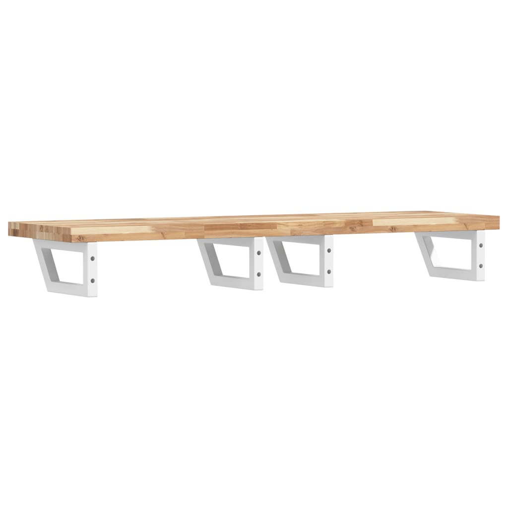 Basin Shelf Wall Mounted Steel and Solid Wood Acacia