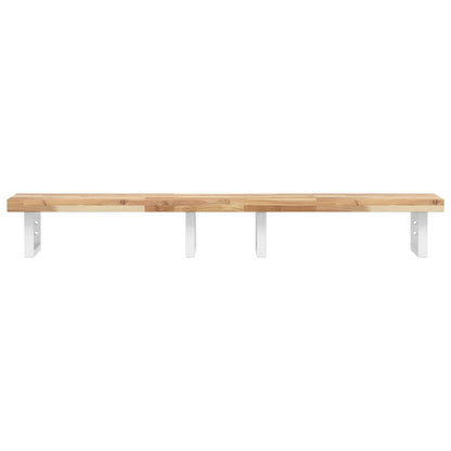 Basin Shelf Wall Mounted Steel and Solid Wood Acacia
