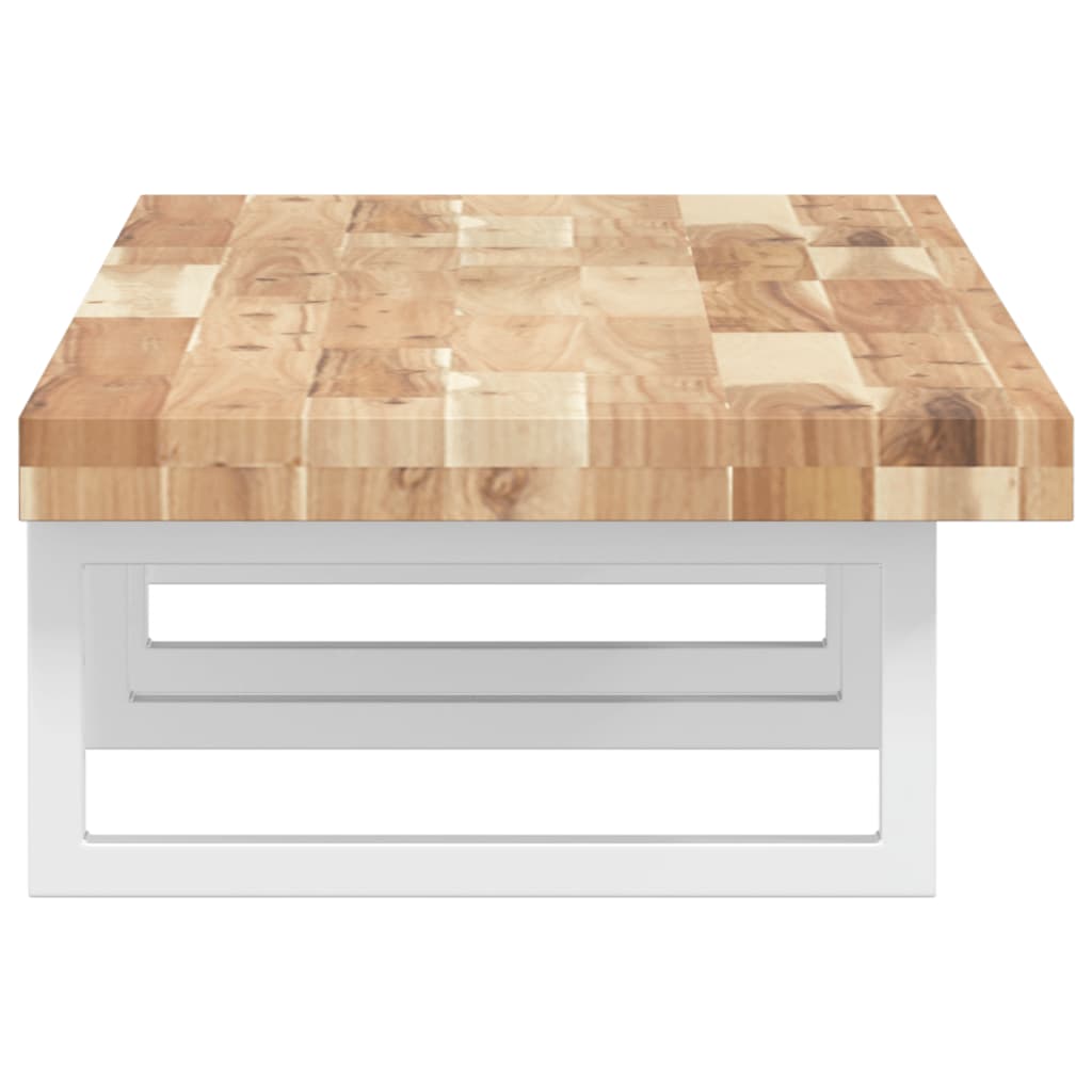 Basin Shelf Wall Mounted Steel and Solid Wood Acacia