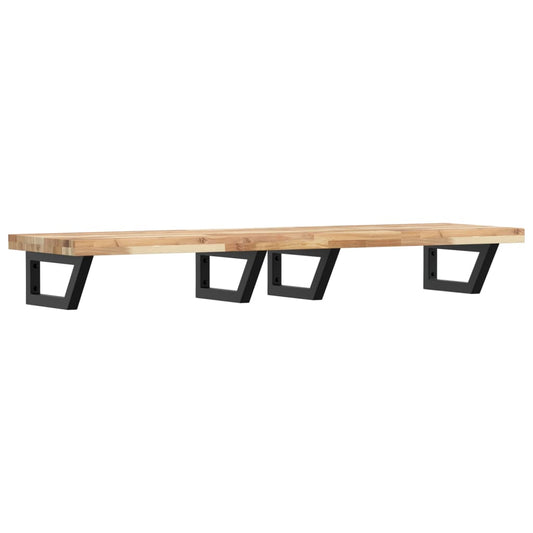 Basin Shelf Wall Mounted Steel and Solid Wood Acacia