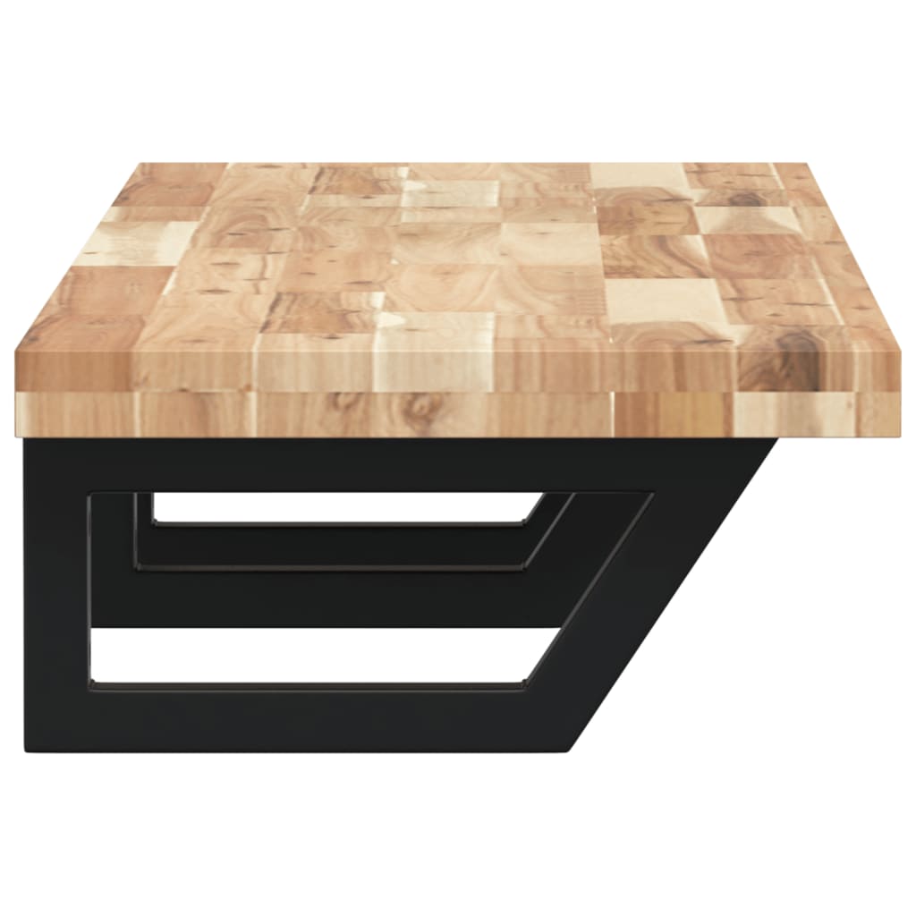 Basin Shelf Wall Mounted Steel and Solid Wood Acacia