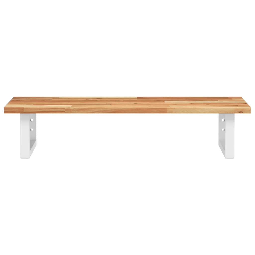 Basin Shelf Wall Mounted Steel and Solid Wood Acacia