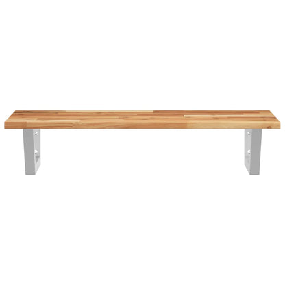 Basin Shelf Wall Mounted Steel and Solid Wood Acacia