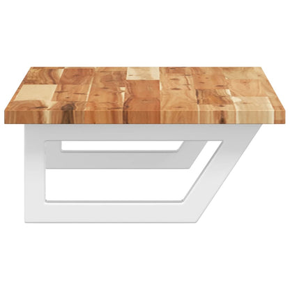 Basin Shelf Wall Mounted Steel and Solid Wood Acacia