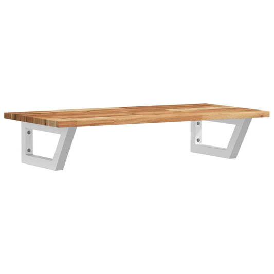 Basin Shelf Wall Mounted Steel and Solid Wood Acacia
