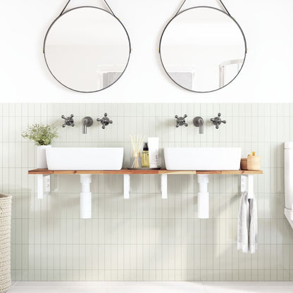 Basin Shelf Wall Mounted Steel and Solid Wood Acacia