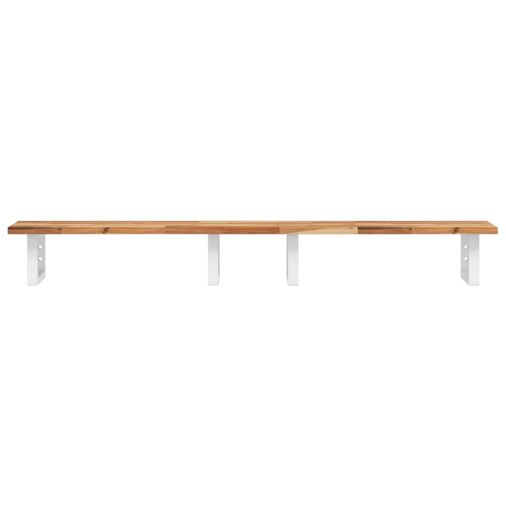 Basin Shelf Wall Mounted Steel and Solid Wood Acacia