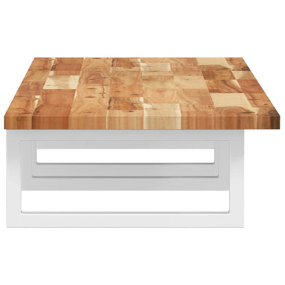 Basin Shelf Wall Mounted Steel and Solid Wood Acacia