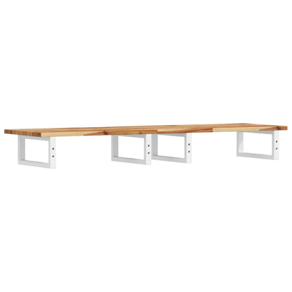 Basin Shelf Wall Mounted Steel and Solid Wood Acacia