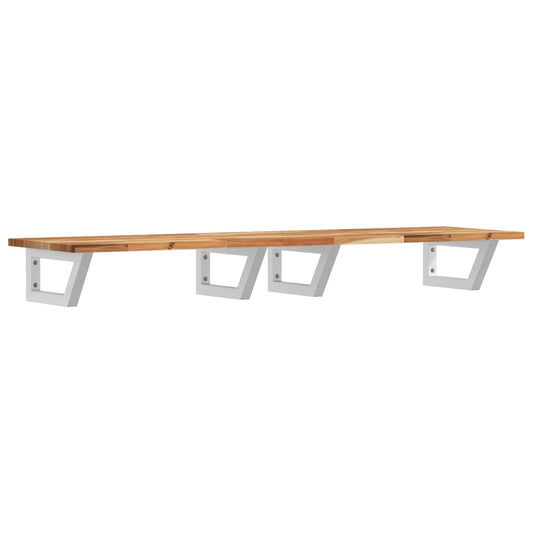 Basin Shelf Wall Mounted Steel and Solid Wood Acacia