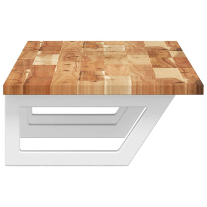 Basin Shelf Wall Mounted Steel and Solid Wood Acacia