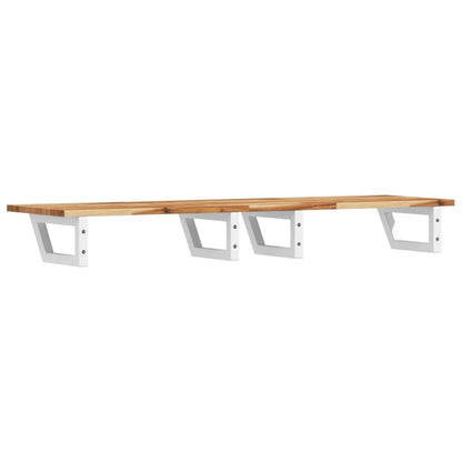 Basin Shelf Wall Mounted Steel and Solid Wood Acacia