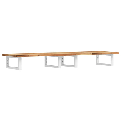 Basin Shelf Wall Mounted Steel and Solid Wood Acacia