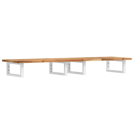 Basin Shelf Wall Mounted Steel and Solid Wood Acacia