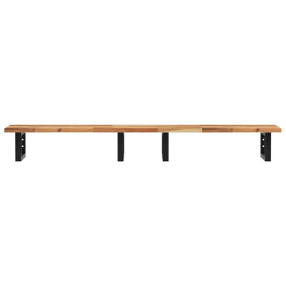 Basin Shelf Wall Mounted Steel and Solid Wood Acacia