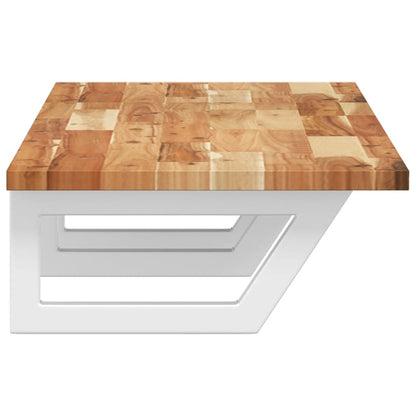 Basin Shelf Wall Mounted Steel and Solid Wood Acacia