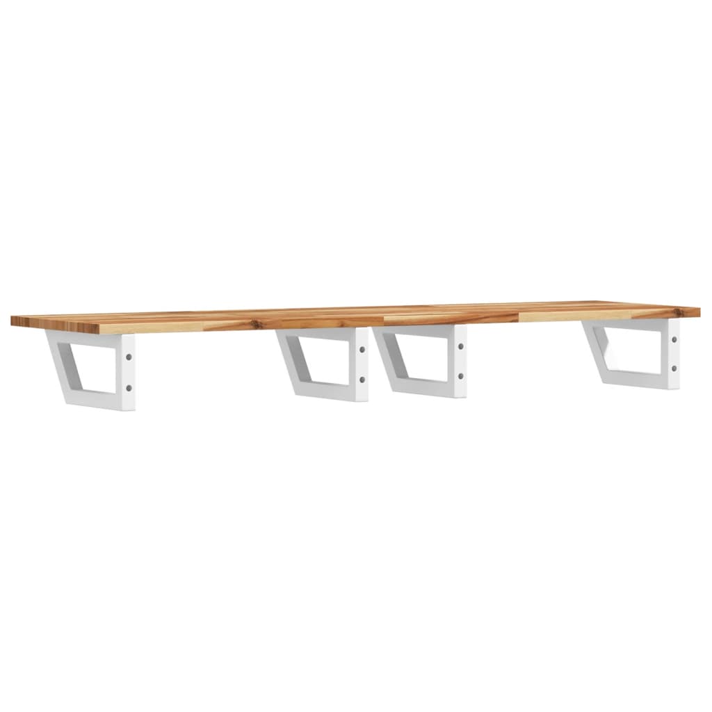 Basin Shelf Wall Mounted Steel and Solid Wood Acacia