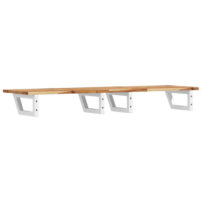 Basin Shelf Wall Mounted Steel and Solid Wood Acacia