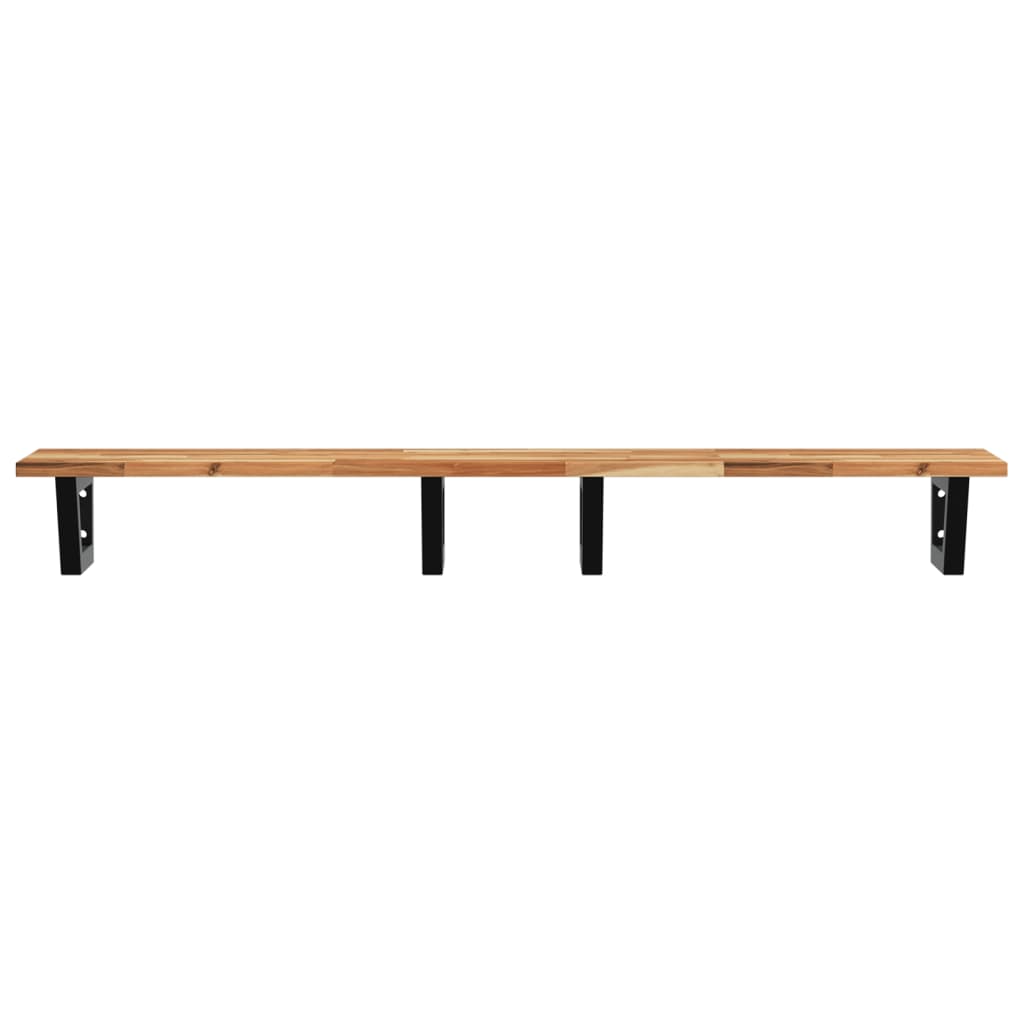 Basin Shelf Wall Mounted Steel and Solid Wood Acacia