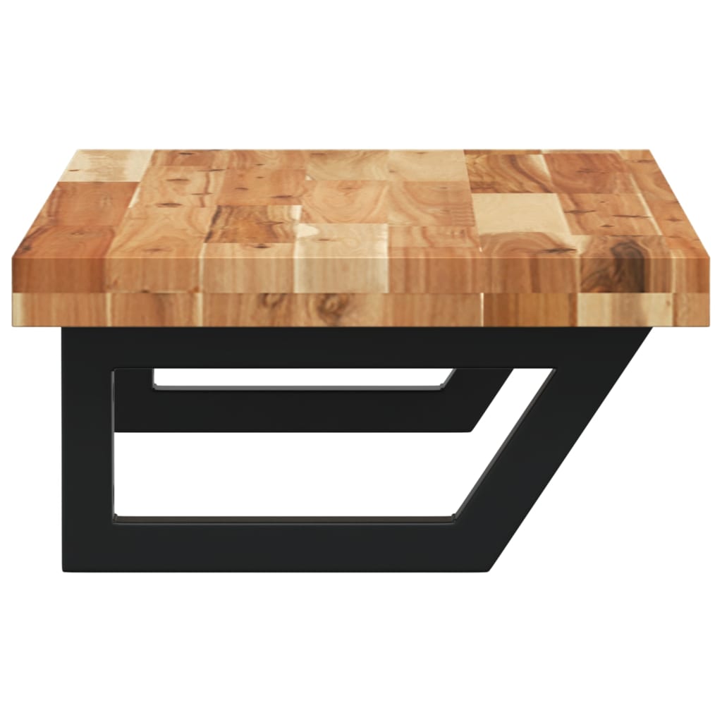 Basin Shelf Wall Mounted Steel and Solid Wood Acacia