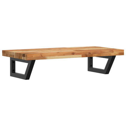 Basin Shelf Wall Mounted Steel and Solid Wood Acacia