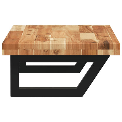 Basin Shelf Wall Mounted Steel and Solid Wood Acacia