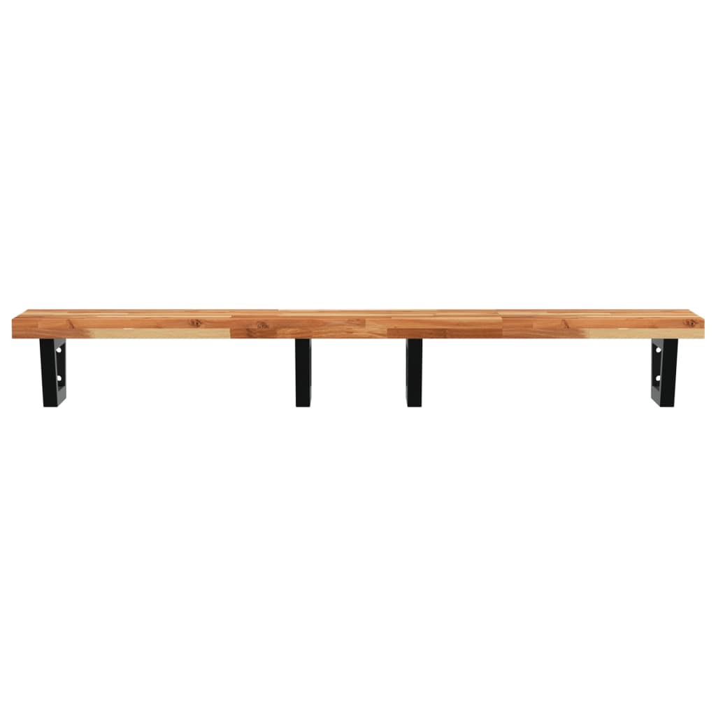 Basin Shelf Wall Mounted Steel and Solid Wood Acacia