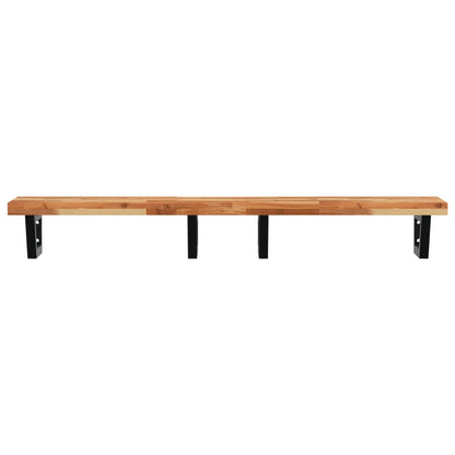 Basin Shelf Wall Mounted Steel and Solid Wood Acacia