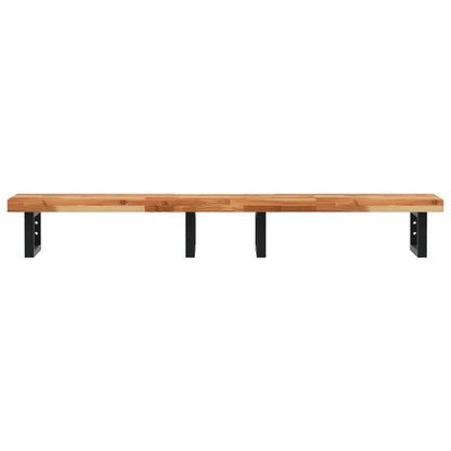 Basin Shelf Wall Mounted Steel and Solid Wood Acacia