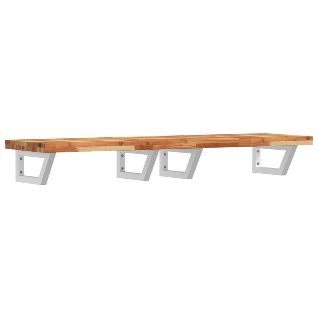 Basin Shelf Wall Mounted Steel and Solid Wood Acacia